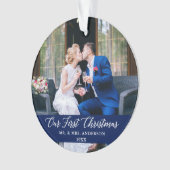 Élégante calligraphie Notre premier Noël bleu (devant)