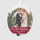 Élégante calligraphie Notre premier Noël Bourgogne (devant)