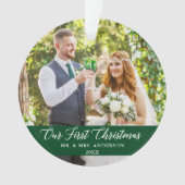 Élégante calligraphie Notre premier vert de Noël (devant)