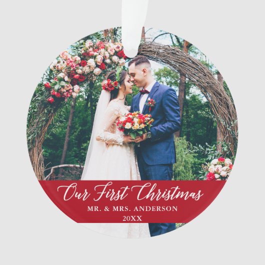 Élégante calligraphie Notre première photo de Noël (devant)