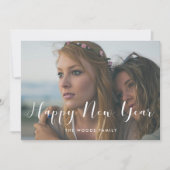 Élégante calligraphie Nouvel An carte photo de vac (Devant)