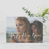 Élégante calligraphie Nouvel An carte photo de vac (Debout devant)