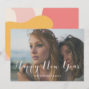 Élégante calligraphie Nouvel An carte photo de vac