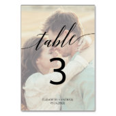 Élégante calligraphie | Numéro de la table de phot (Dos)