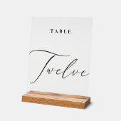 Élégante calligraphie Numéro de table Douze (Angle)