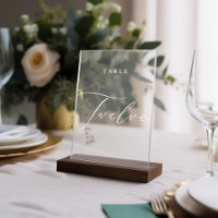 Élégante calligraphie Numéro de table Douze