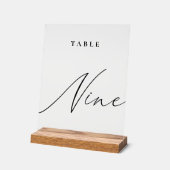 Élégante calligraphie Numéro de table Neuf (Angle)