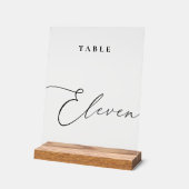 Élégante calligraphie Numéro de table Onze (Angle)