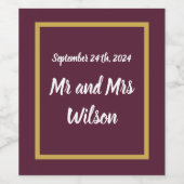 Élégante calligraphie or foncé violet Étiquettes d (Étiquettes simples)