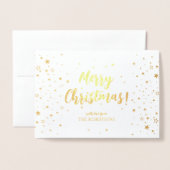 Élégante calligraphie or Joyeux Noël Carte Foil (Devant avec enveloppe)