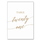 Élégante calligraphie Or Numéro de table Vingt et  (Dos)