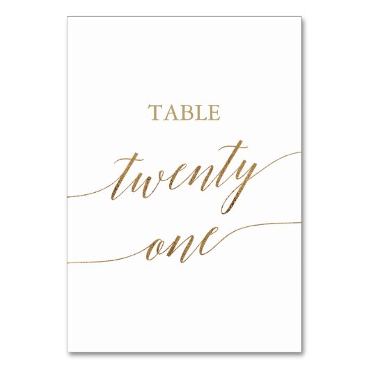 Élégante calligraphie Or Numéro de table Vingt et  (Par défaut)