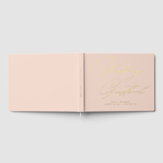 Élégante calligraphie Peach Pink Gold Foil Mariage (Complet)