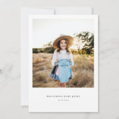 Élégante calligraphie Photo Baby Show Carte de rem (Dos)