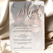 Elégante Calligraphie Photo Mariage Carte Menu