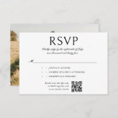 Élégante calligraphie Photo QR Code Mariage RSVP (Devant / Derrière)