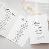 Élégante calligraphie Programme de mariage plié