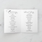 Élégante calligraphie Programme de mariage plié (Intérieur)