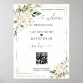 Élégante calligraphie QR Code Mariage Affiche de b (Devant)