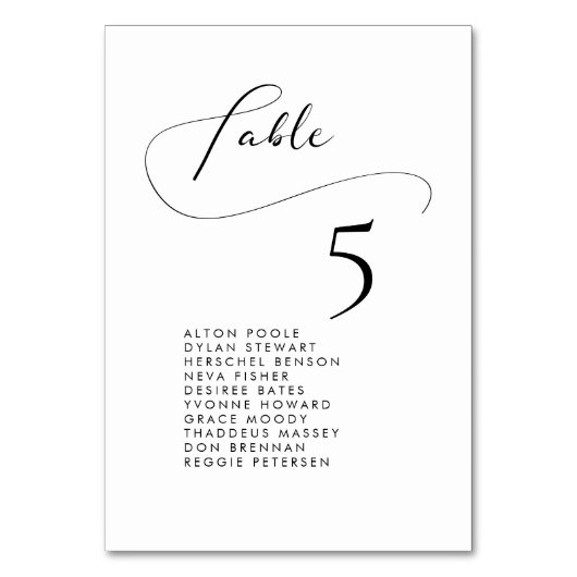 Elégante calligraphie romantique carte de sièges (Par défaut)