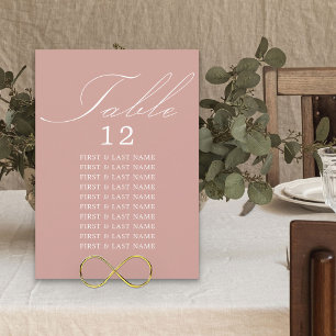Elégante Calligraphie Rose Gold Table Carte de siè