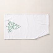 Élégante calligraphie rouge et verte Arbre de Noël (Serviette à main)