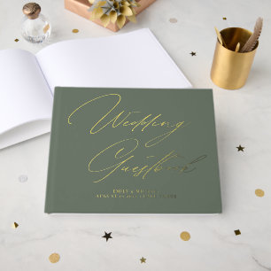 Élégante calligraphie Sage Green Gold Mariage