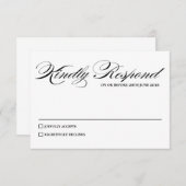Élégante Calligraphie Script Mariage carte RSVP (Devant / Derrière)