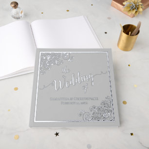 Élégante calligraphie Silver Foil sur Mariage gris