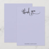 Élégante calligraphie simple Merci de lavande (Devant / Derrière)