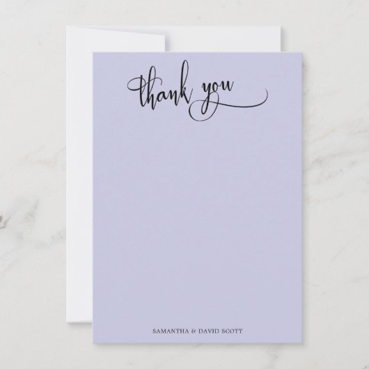 Élégante calligraphie simple Merci de lavande (Devant)