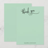 Élégante calligraphie simple Merci de menthe glacé (Devant / Derrière)
