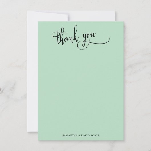 Élégante calligraphie simple Merci de menthe glacé (Devant)