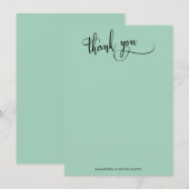 Élégante calligraphie Simple Merci vert clair (Devant / Derrière)