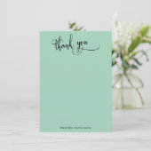 Élégante calligraphie Simple Merci vert clair (Debout devant)