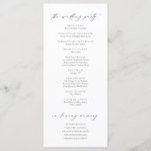 Élégante Calligraphie Simple Programme de Mariage (Dos)