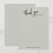 Élégante calligraphie Simple Sage Merci vert (Devant / Derrière)