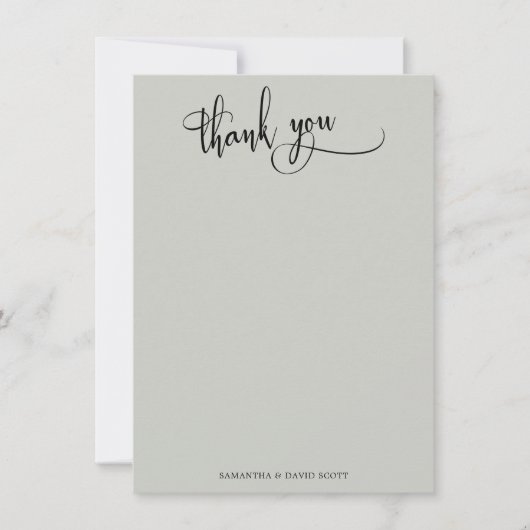 Élégante calligraphie Simple Sage Merci vert (Devant)