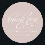 Élégante calligraphie Stickers Mariage rose Dusty<br><div class="desc">Élevez votre style mariage avec notre collection Elegant Calligraphy Mariage, avec un script sophistiqué et un design intemporel. Parfait pour les couples modernes, cette collection comprend tout, des invitations aux menus, le tout personnalisable avec vos détails. Ajoutez une touche d'élégance raffinée à votre grand jour avec cet ensemble magnifiquement coordonné...</div>