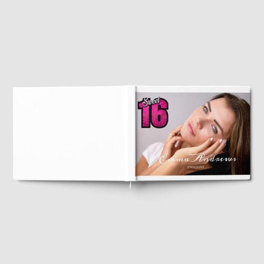 Élégante Calligraphie Sweet 16 Photo Rose Livre d' (Complet)