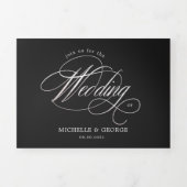 élégante calligraphie tri pliage faire-part de mar (Page de couverture)