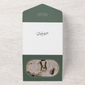 Elégante calligraphie verte carte photo de Noël (Dehors)