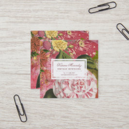Elegante Camellia Floral Chic Square Vierkante Visitekaartje