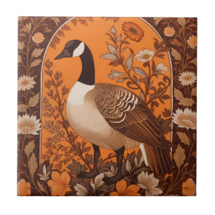 Elegante Canadese Gans William Morris Geïnspireerd Tegeltje