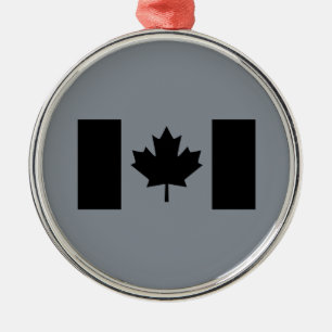 Elegante Canadese vlag in het zwart Metalen Ornament