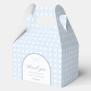 Elegante Cane Blauw en Wit Baby Boy Douche Bedankdoosjes