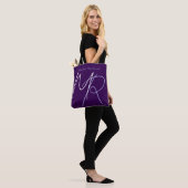 Elegante Canvas tas met Monogram Paarse (Op model)