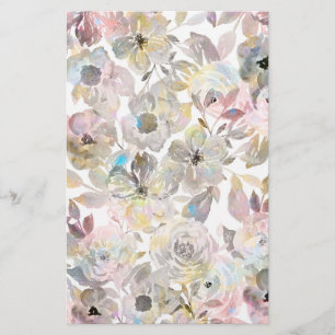 Elegante capricieuze grijze waterverfrozen briefpapier