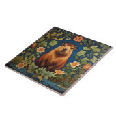 Elegante Capybara William Morris Geïnspireerd Tegeltje (Zijkant)