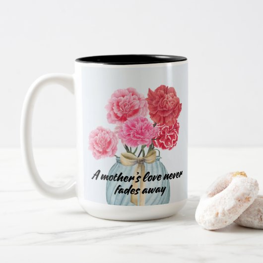 Élégante Carnation Pour Maman Mug (Avec donut)